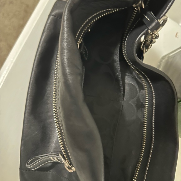 Coach Black Leather Shoulder Bag - Picture 6 of 15